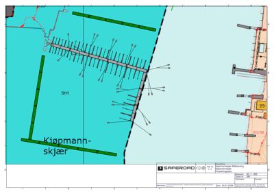 Situasjonsplan som viser eiendomsforhold, vegforhold og bygningers plassering i forhold til hverandre.