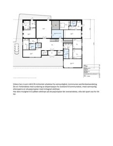 Etasjeplan som viser romfordeling, veggkonstruksjoner og dimensjoner for en bygning.