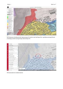 Bildet viser to kartutsnitt som illustrerer geologiske forhold, spesifikt jøssmasser og kvikkleiresone, i et byggeområde.