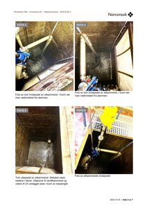 Fotografier av rør og utstyr i en silokammer (innsyn i en anleggspipe).