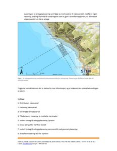 Kart som viser anleggsområde, skredfareområder og nabovarsel for et steinsprangprosjekt.
