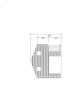 Tegning av en fasade (opprikk) med mål for vinduer og vegger.