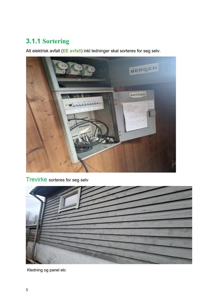 Fotografier av en elektrisk boks og fasade på en bygning