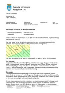 Et situasjonskart som viser eiendommen 506/168 med overlappende grønnfargede soner (boligformål) og en rød markering for nabogrensen.