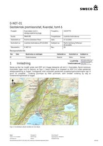 Oversiktskart over Kvandal med markert tomt 6 (rød pil) og omgivende topografi.