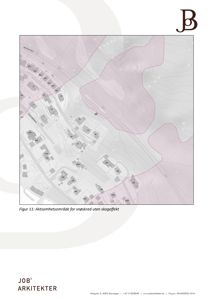 Kart som viser et snøskred-aksomhetsområde med skogeffekt i et nabolag.