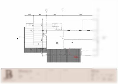Etasjeplan (U-etg) som viser romfordeling, dimensjoner og snittlinjer for en bygning.