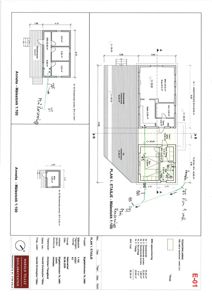 Etasjeplan (1. etasje) med romfordeling, mål og arealoppsett for en bygning.