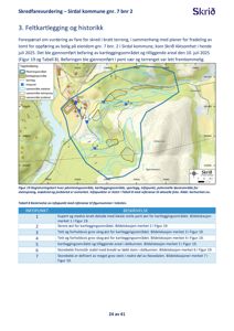 Registreringskart over et skredfareområde med markerte sporlogg, infopunkter og topografi.