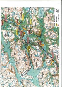 Et topografisk kart over Heia og Lierne med høydeforhold, vann og infrastruktur