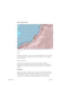 Kart som viser aktsomhetsområder for snøskred, flom og kvikkleire i et område ved kysten.