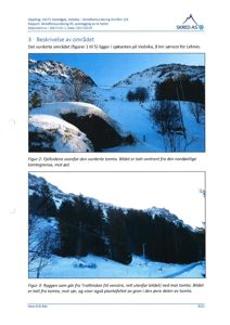 Fotografier av et vurdert område (fjellside og rygg) i forbindelse med en skredfarevurdering.