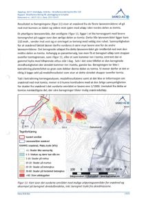 Kart over et vurdert område med overlagte data om snøskred (RAMMS), inkludert sannsynlighet for skader, utløpsområder og beregnet trykk.