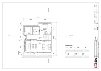 Etasjeplan (1. etasje) med romfordeling, mål og arealoppsett.