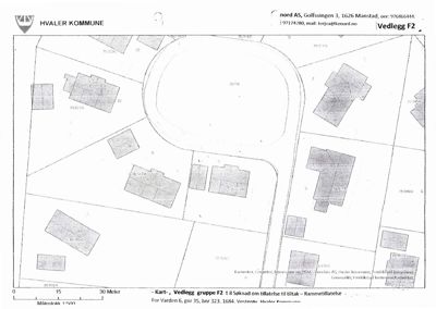 Situasjonsplan som viser tomt, bygninger og veier i Hvaler kommune.