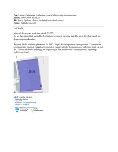 Et kommunekart som viser eiendomsgrenser og arealformål (61/6).