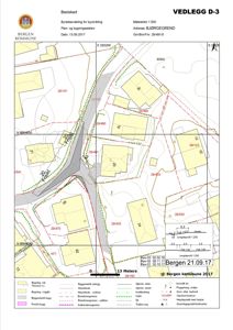 Situasjonsplan (Basis kart) som viser tomtens beliggenhet, grenser, naboeiendommer og infrastruktur.