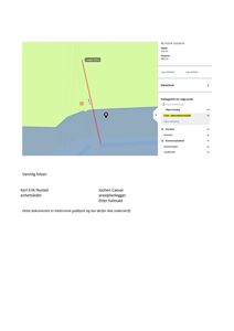 Et digitalt kart med eiendomsinformasjon, koordinater og et kartlag som viser eiendomsområdet.