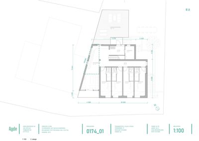 Etasjeplan (3. etasje) som viser romfordeling, dører, vinduer og mål for en bygning.