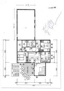 Etasjeplan som viser romfordeling, dimensjoner og arealoppdeling for en bygning.
