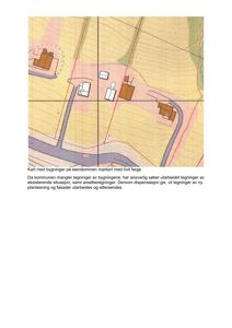 Kart over eiendom med bygningsplassering og arealbruk