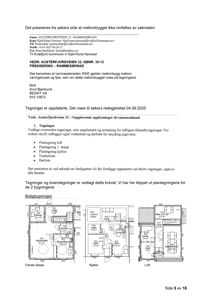 Bildet viser en oversikt over plantegninger for et boligbygg. Det er inkludert tre spesifikke planer: første etasje, kjeller og loft, med romnummerering og arealoppgivelser.
