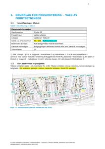 Situasjonsplan som viser plassering av rekkehus og garasjer på tomten.