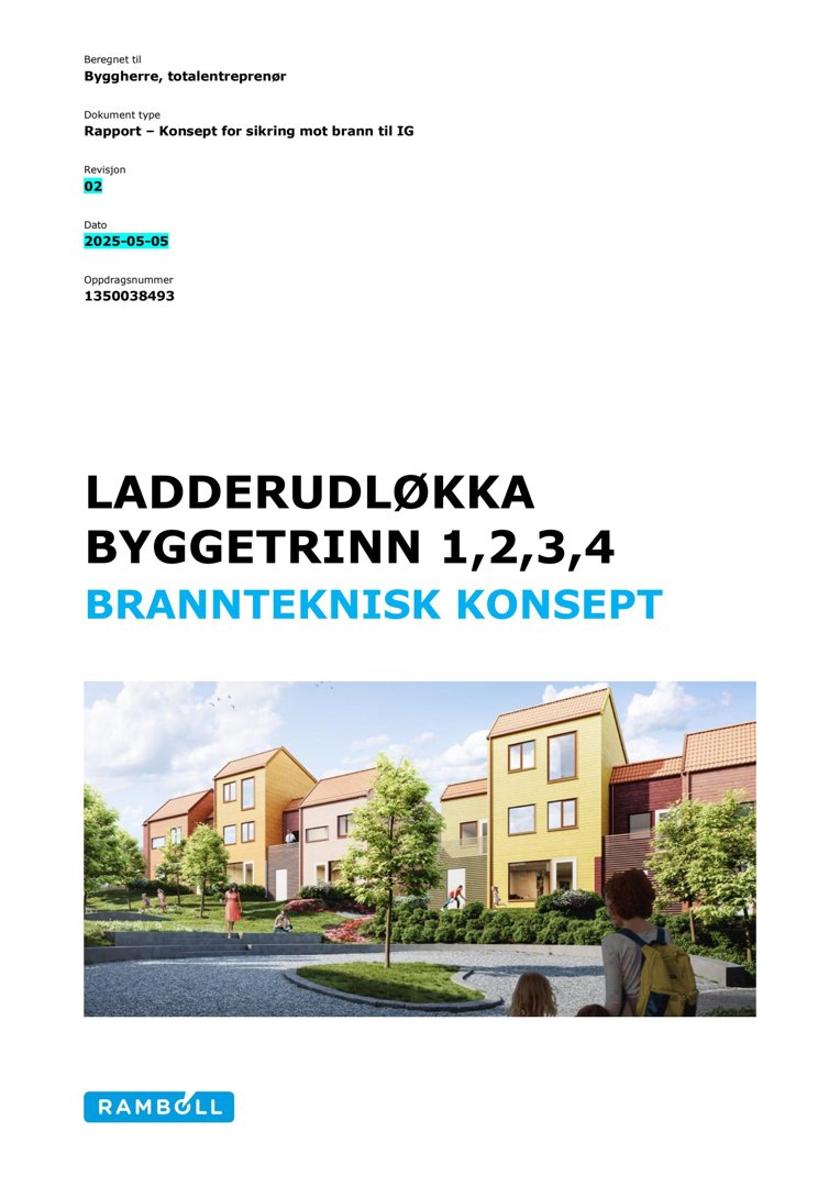 Fotografi av en 3D-visualisering av en rekkehusbebyggelse med omgivelser, inkludert trær, stier og personer.