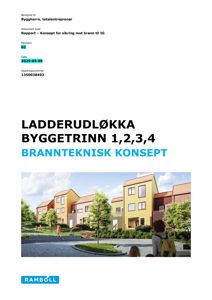 Fotografi av en 3D-visualisering av en rekkehusbebyggelse med omgivelser, inkludert trær, stier og personer.