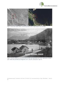 Bildet viser en samling av historiske flyfoto og et gammelt fotografi som dokumenterer et planområde gjennom tidene (1962, 2024 og 1908).