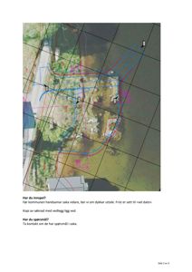 Kart med overlagte tegninger som viser eiendomsgrenser, vegforløp og eiendomsnummer.