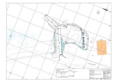 Situasjonsplan som viser tomtens form, grenser, høydemålinger (konturlinjer), og nabolag (Ystfenesvegen).
