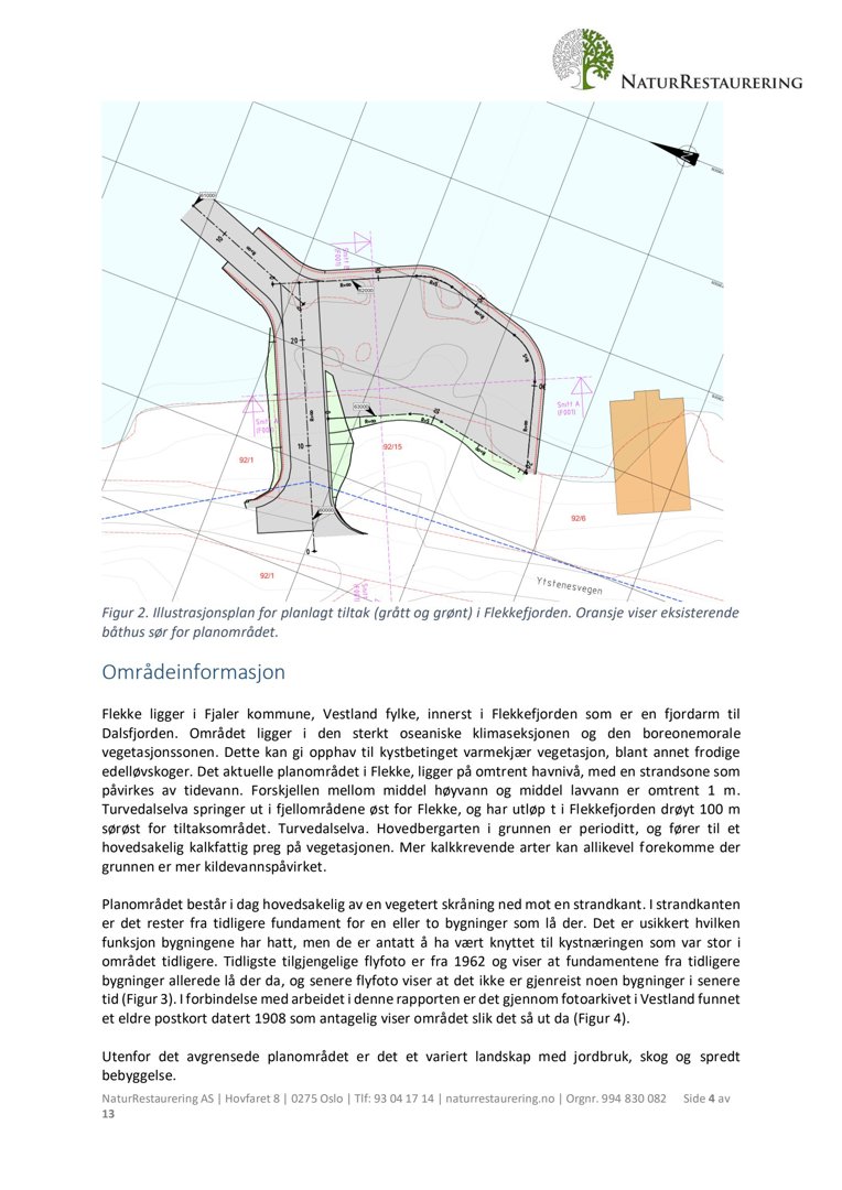 Illustrasjonsplan for planlagt tiltak i Flekkefjorden, inkludert eksisterende båthus