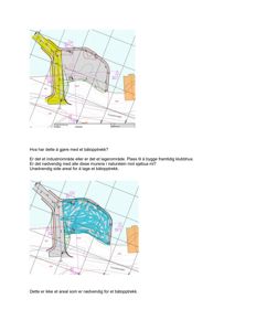 Bildet viser to situasjonsplaner (tomtekart) som sammenligner et forslag til båtopptrekk med et alternativt, mindre areal. Tegningene viser topografi, vegger og bygningsplassering.
