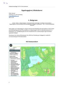 Et geologisk kart (NGU løsmassekart) som viser løsmassefordeling og topografi i et område i Grue kommune.