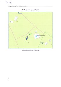 Situasjonsplan som viser plassering av et avløpsanlegg i Gru kommune.