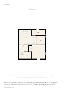 Etasjeplan (plantegning) som viser romfordeling med rombetegnelser som 'GANG' og 'BOD'.