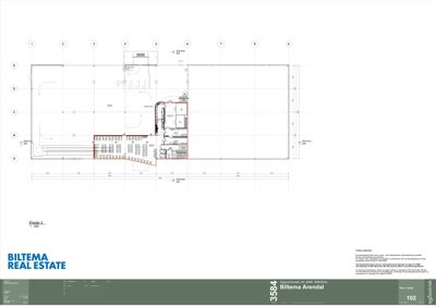 Etasjeplan (Etasje 2) som viser romfordeling, vegger og dimensjoner for Biltema Arendal.