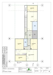 Etasjeplan (2. etasje) som viser romfordeling, arealer og veggforhold.