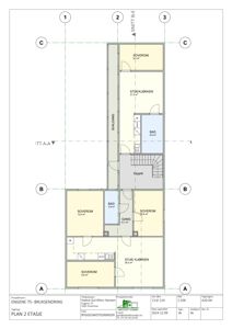 Etasjeplan (PLAN 2 ETASJE) som viser romfordeling, arealer og funksjoner i en etasje.