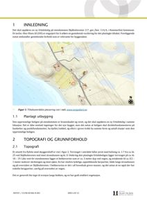 Et flyfoto med skyggerelief som viser topografien i området, inkludert terrengform, bekker, strandsonen og plassering av eksisterende bygninger.