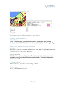 Kart fra en kommuneplan som viser arealdel og byggegrenser for et område.