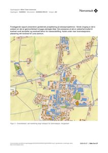 Oversiktskart over Østre Toten kommune som viser plassering av brannstasjon og omgivende infrastruktur.