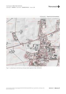 Et kart over Østre Toten kommune som viser grunnvannssituasjonen (GRANADA-databasen) med topografi, veier og bygninger.