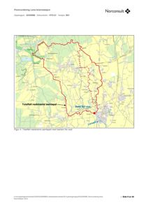 Kart over et vassdragsområde med bekker og elver, som viser et samløp (Totalfelt nedstrøms samløpet med bekken fra vest).