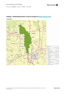 Kart over nedbørfeltet for Lena brannstasjon med overlappende informasjon om vannrenning og landbruk.