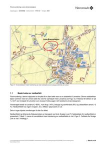 Oversiktskart over Lena med markering av nedbørfeltet og naboområder.