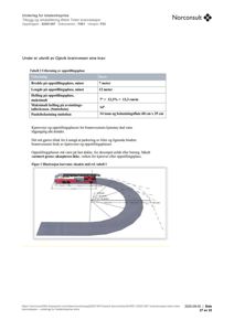 Teknisk detaljtegning som viser et snitt av en kjørevei og oppstillingsplass for brannvesenet, med angitte mål og krav.
