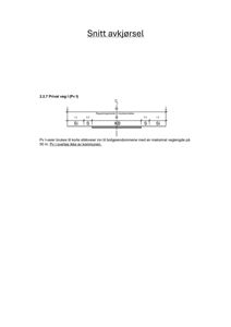 Tegning som viser et snitt av en avkjørsel med angitte dimensjoner (bredde, veglegende) og standarder (Si, S, KB).