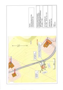 Situasjonsplan som viser tomtens beliggenhet i forhold til nabolag, veier (Vesterveien) og grenser, med angitte avstander og eiendomsnummer.
